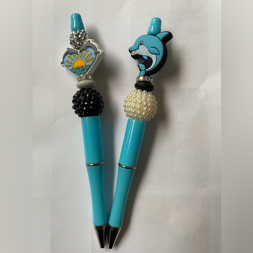 Ocean Friends (Dolphin) Beaded Pen Set